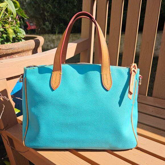 DOONEY & BOURKE Carley Daniela Sea Foam Blue Leather Satchel/Top Handle Bag - Picture 2 of 13